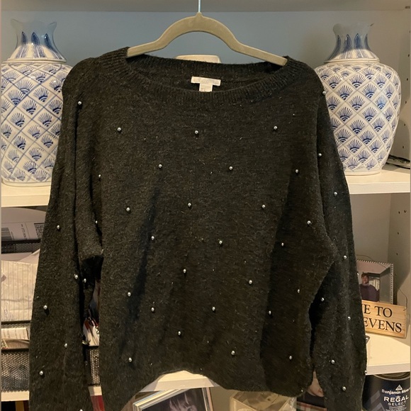 H&M Black Pearl/Beaded Sweater - Picture 1 of 4